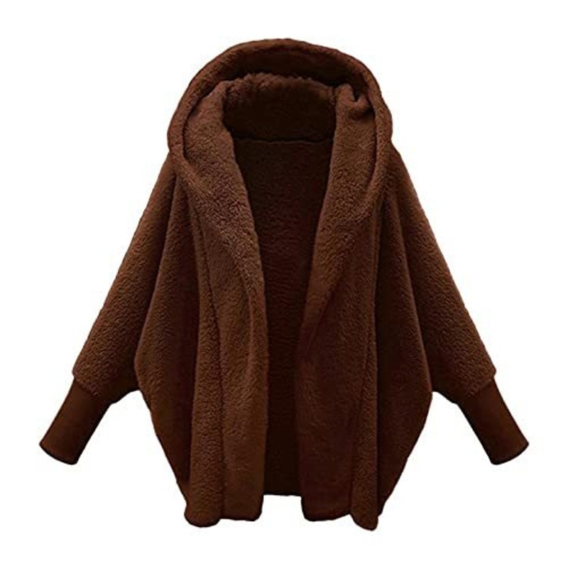 FENGSHAN Fashion Fuzzy Fleece Coat for Women Hooded Winter Warm