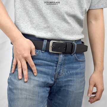 合成皮帶 素黑休閒皮革腰帶NKB16