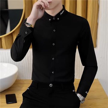 春秋季白色襯衫男長袖修身韓版男士襯衣商務休閑免燙痞帥寸衫潮流