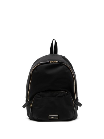 agnès b. - logo-patch backpack - women - Nylon - One Size - Black