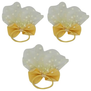 SY 手做造型髮束 SY13682 童 3個 Set  髮束  點點蝶黃