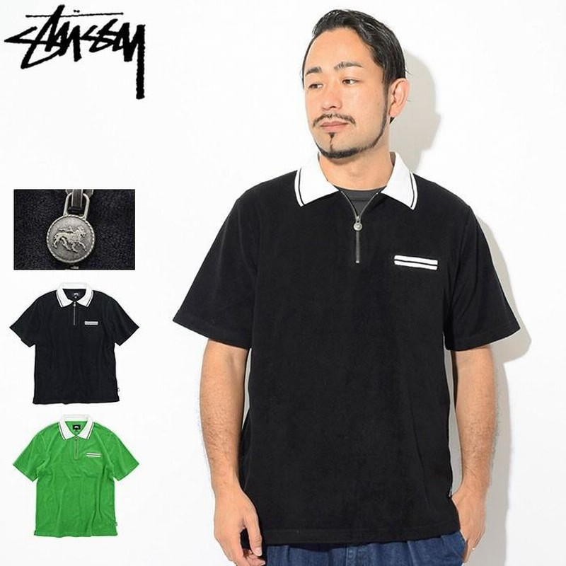 ステューシー ポロシャツ 半袖 STUSSY メンズ Terry Lion Zip(stussy