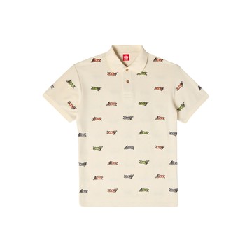 ICECREAM CYAN S/S POLO 滿版印花 POLO衫 米白