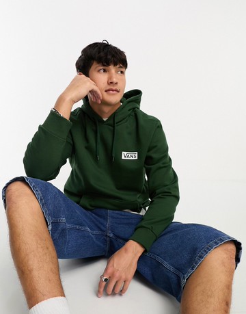 Vans relaxed fit box logo hoodie in green
