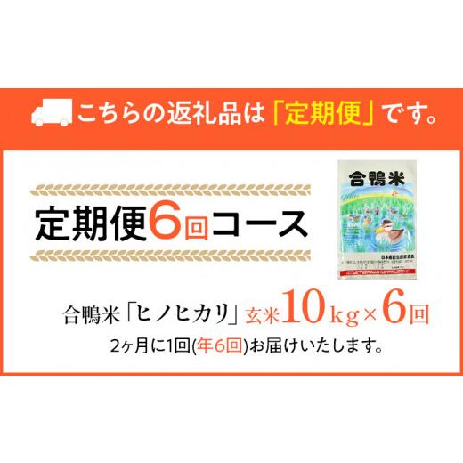 ふるさと納税 福岡県 大木町 令和5年産 予約 合鴨米「ヒノヒカリ」（玄米・10kg）定期便6回コース 数量限定 ※令和5年10月中旬スタートの定期便 BI05