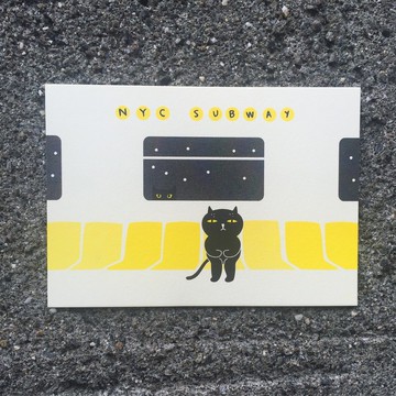 壞貓咪搭地鐵 明信片