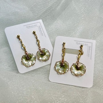 積雪草 樹脂耳環