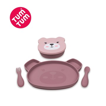 TUM TUM 小熊貝琪-矽膠餐具三件組