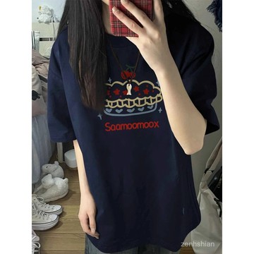 100%純棉短袖 M-6XL 大尺碼女裝 短袖上衣女 oversize 寬鬆上衣 印花t恤 短袖t桖 顯瘦遮肉