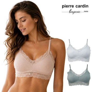 【Pierre Cardin 皮爾卡登】法式唯美蕾絲無鋼圈內衣(2件組)