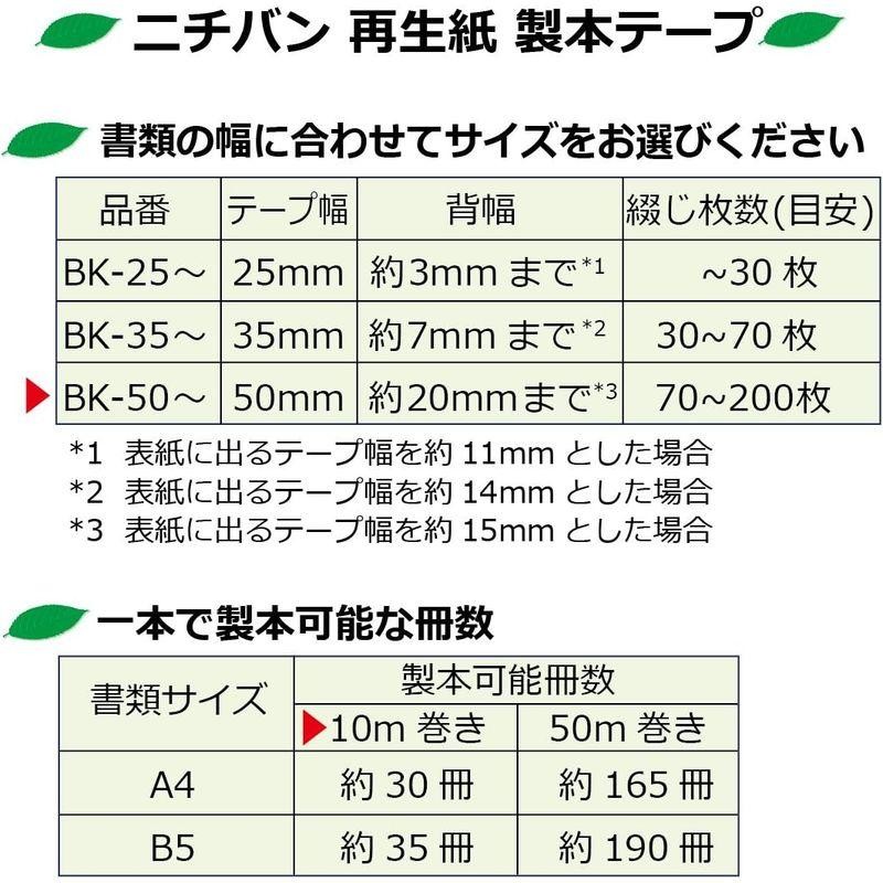 ニチバン 製本テープ布 50mm×10m巻 BK-C506 黒 | LINEショッピング