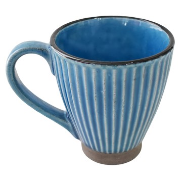 土物馬克杯-日本製 藍釉 12.5cm寬 10cm高 250ml容量  1個