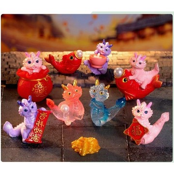 公仔 模型 微景觀 創意新年小龍年擺飾 公仔 手辦盲盒 福袋 元寶 招財龍 龍 龍年 招財 招福 龍年 龍 銅錢 金幣
