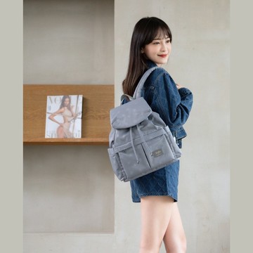 小清新束口後背包 (M) _銀河灰星空