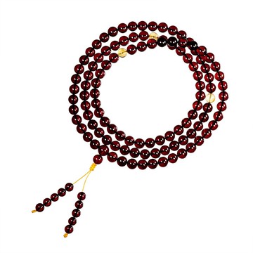 【正佳珠寶】琥珀血珀 頂級高淨體血珀 8.8-9.3mm 108顆轉運珠