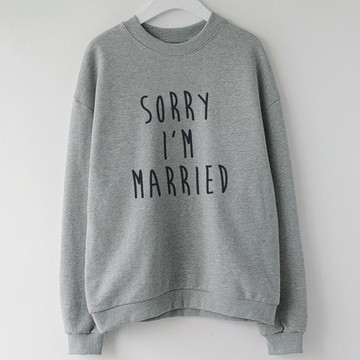 Sorry Married #2 男女大學T 刷毛 中性版 灰色 不好意思我結婚了