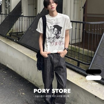 【PORY STORE】韓系復古印花短t 純棉 舒適 實拍 韓系 穿搭 男女 寬鬆短tee 短袖T恤 短袖 上衣