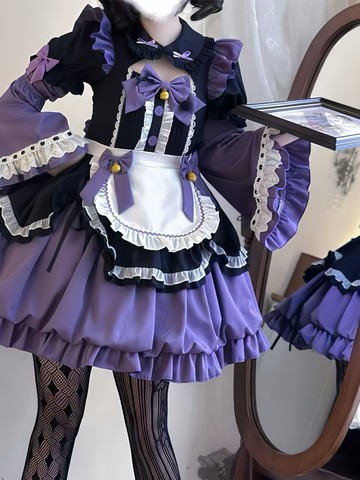 傭cosplay連衣裙Lolita洋裝可愛短袖花苞戰袍洛麗塔