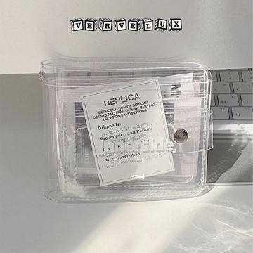 两件9.9折🔥臺灣出貨🔥可開發票✅ins大火韓國透明pvc短款小錢包女少女學生證件包零錢包可掛鑰匙扣