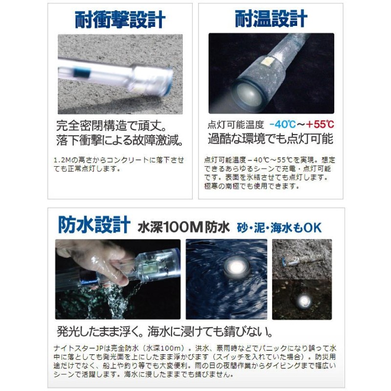 防災グッズ 懐中電灯 LED ナイトスターJP 発電式 非常用 災害用 電池不要 振るだけ 防水 耐寒 耐熱性能 DDSNS2-GR |  LINEショッピング