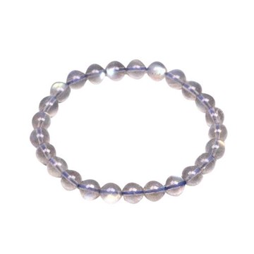 天然拉長石手鏈女灰月光石水晶強彩光藍光圓珠灰月光手鏈單圈批發