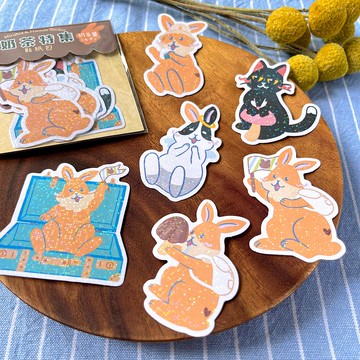 奶茶特集 | 奶茶與好友 | 共6張 | 防水圓點閃面PVC