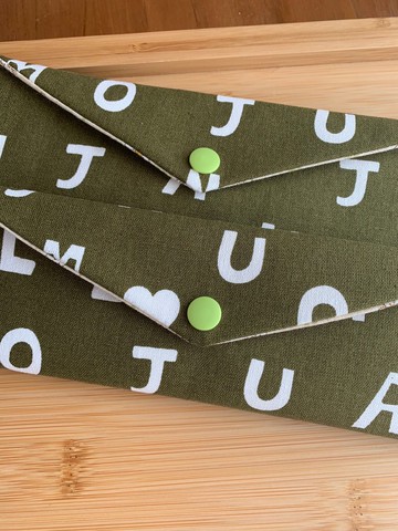 文青風環保筷袋 ~ 真愛密碼 酷帥綠 收納包.交換禮物.環保.氣質