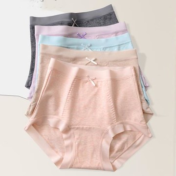 高腰收腹內褲女新疆彩棉柔舒適包臀無痕甜美蝴蝶結女士大碼三角褲