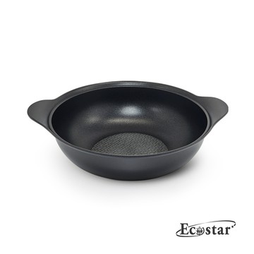 【韓國ECOSTAR】黑鈦鑽石不沾湯鍋28cm(瓦斯爐/IH電磁爐)