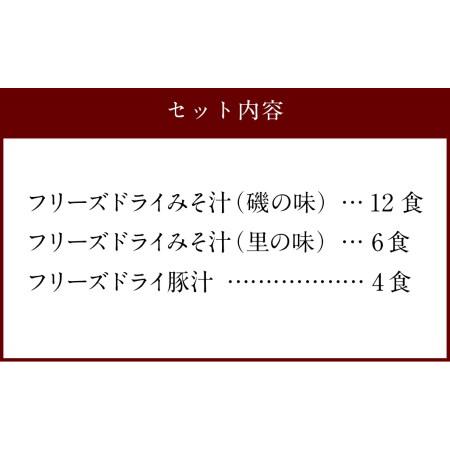 ふるさと納税 つぶ味噌仕立て 本格 フリーズドライ みそ汁 磯の味 ＆ 里の味 ＆ 豚汁 22食セット 味噌汁 熊本県人吉市