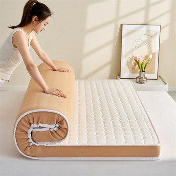 廠家直銷牛奶絲記憶棉黃麻床墊家用海綿床墊學生可折疊護脊背床墊