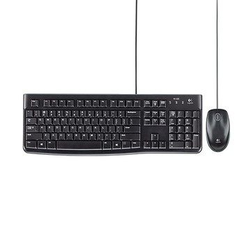 logitech 羅技 有線滑鼠鍵盤組  MK120  黑色