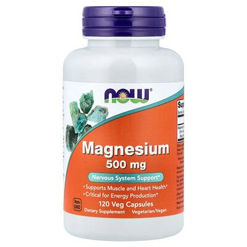 NOW Foods, Magnesium, 500 mg, 120 Veg Capsules