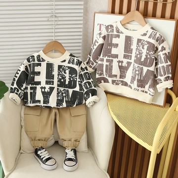 春秋季童裝批發2025新款時尚男童套裝衛衣洋氣1-5歲3兒童衣服外貿鑫弘-萌寶童裝可開發票