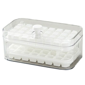 小麥購物 按壓式製冰盒 雙層 C497  23 x 12.5 x 9.5cm  1個  白色