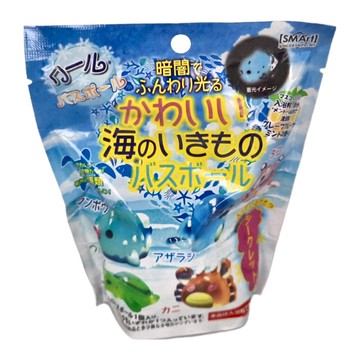 海洋動物發光沐浴球 內含海洋生物玩具  100g  1個
