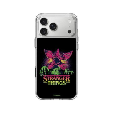 iPhone 17 Pro Max Clear Case（相機按鈕） 透明 - Stranger Things - 霓虹魔神