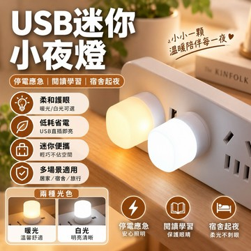 【現貨-隔日到貨】USB小夜燈 床頭燈 夜燈 小夜燈 隨身燈 迷你燈 燈泡 小燈 USB夜燈 白光燈 暖光燈 USB燈