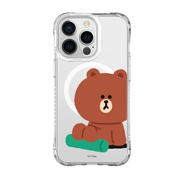 【正版授權】LINE FRIENDS經典-瑜珈熊大抗黃防摔MagSafe iPhone手機殼