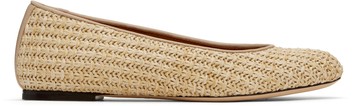 Lanvin 米色 Raffia 芭蕾鞋