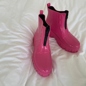 【現貨出清】【36-41全尺碼】率性抽繩拉鍊鋸齒厚底防水雨靴．白鳥麗子