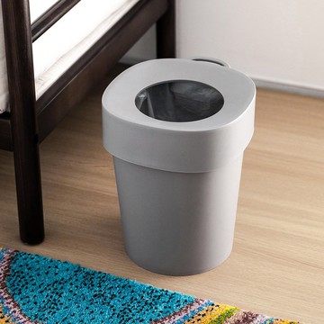 日本霜山 滑輪式簡約風垃圾桶/紙簍(附垃圾袋60張)-12L-多色可選