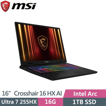 MSI 微星 Crosshair 16 HX AI D2XWFKG-024TW (Ultra 7 255HX/16G/1TB/Win11/RTX5060/16吋)