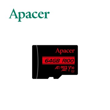 記憶卡Apacer microSDXC 64GB U1 V10 A1 R100 (附轉卡)