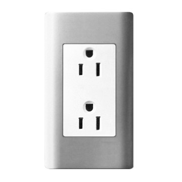 Schneider Electric 施耐德電機 ZENcelo系列 雙插座 附接地極-銀色  1個