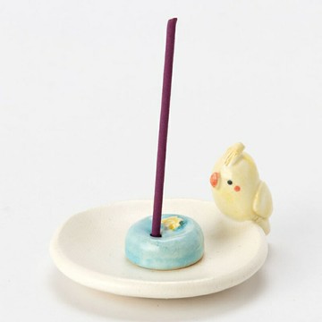 日本製 作舍窯 玄鳳鸚鵡手作香立 線香座 香插 線香台 線香架 瀨戶燒＊夏日微風＊