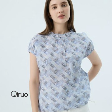 【Qiruo 奇若】春夏專櫃精品多色短袖上衣2517A  方塊女裝