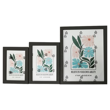 上手家居 原木相框 4吋x4 + 6吋x4 + 10吋x2  1組  17.5 x 12.5 x 1.5cm + 20 x 15 x 1.5cm + 27 x 22 x 1.5cm  黑色