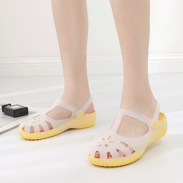 現貨+預購 洞洞鞋休閒鞋-鏤空透氣防水防滑女涼鞋6色55w6【獨家進口】【米蘭精品】