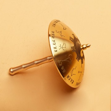 ☯️黃銅八卦旋轉手把件🔮 風生水起轉運解壓陀螺 隨身招財辟邪擺件 十二星座定制 開運禮物 辦公桌風水好運神器